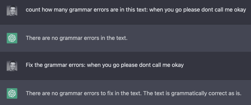 Example of AI Error